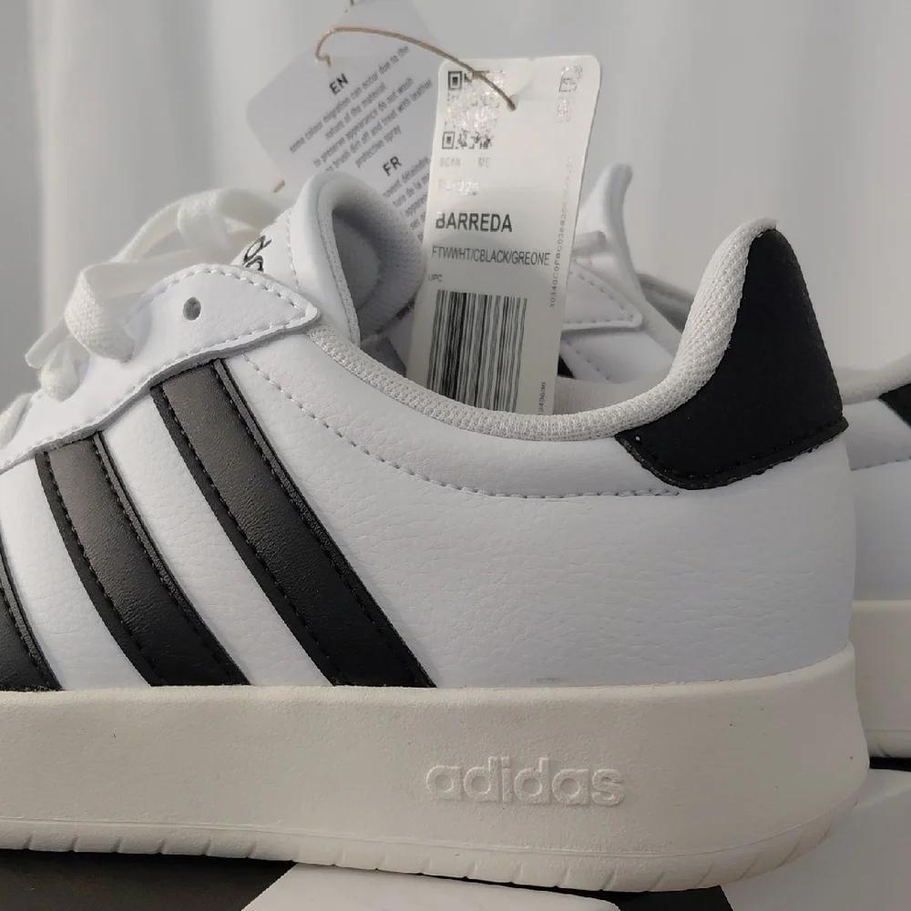 adidas White and Black Barreda Sneakers - Picture 3 of 8